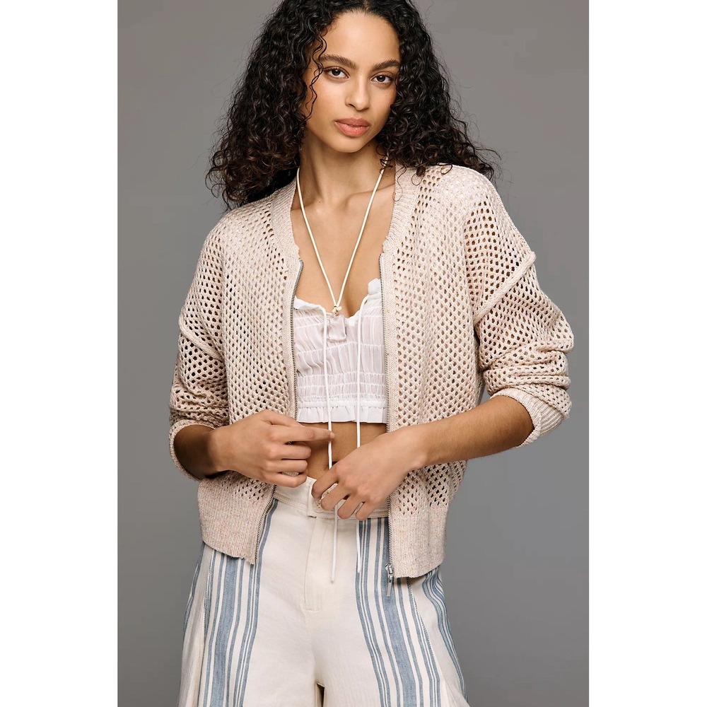 Pilcro Juniper Open-Knit Bomber Cardigan NWOT SIZE XS